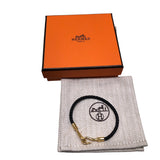 エルメス HERMES ジャンボブレスレット ブラック ゴールド金具 スイフト レディース ブレスレット