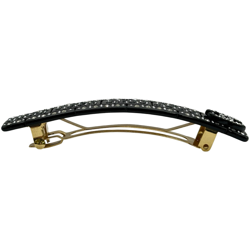 CHANEL バレッタ ココマーク ラインストーン カラーストーン C21 P シャネル CHANEL ココマーク ラインストーン バレッタ ブラック レジン