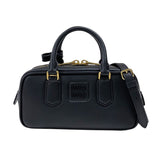 ミュウミュウ miu miu アルカディ レザーバッグ 5BB142 ブラック ゴールド金具 レディース ハンドバッグ ショルダーバッグ