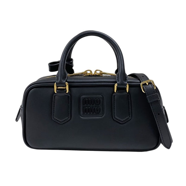ミュウミュウ miu miu アルカディ レザーバッグ 5BB142 ブラック