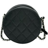 シャネル CHANEL ラウンド チェーンバッグ A70657 30番台 ブラック シルバー金具 キャビアスキン レディース ショルダーバッグ