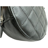 シャネル CHANEL ラウンド チェーンバッグ A70657 30番台 ブラック シルバー金具 キャビアスキン レディース ショルダーバッグ