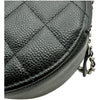 シャネル CHANEL ラウンド チェーンバッグ A70657 30番台 ブラック シルバー金具 キャビアスキン レディース ショルダーバッグ