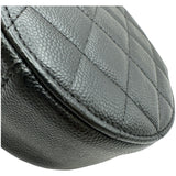 シャネル CHANEL ラウンド チェーンバッグ A70657 30番台 ブラック シルバー金具 キャビアスキン レディース ショルダーバッグ
