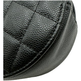 シャネル CHANEL ラウンド チェーンバッグ A70657 30番台 ブラック シルバー金具 キャビアスキン レディース ショルダーバッグ