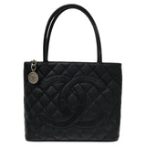 シャネル CHANEL 復刻トート A01804 ブラック キャビアスキン レディース ハンドバッグ