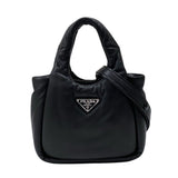 プラダ PRADA ソフトパテッド ミニハンドバッグ 1BA359 ブラック パテッドレザー レディース ハンドバッグ ショルダーバッグ