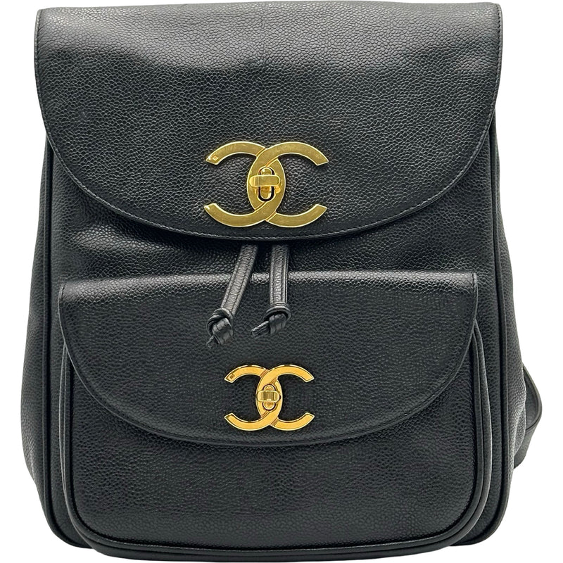 シャネル CHANEL ココマーク リュック 3番台 ブラック ゴールド金具