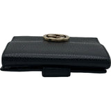 グッチ GUCCI インターロッキングG Wホック コンパクト財布 615525 ブラック ゴールド金具 レザー メンズ 二つ折り財布