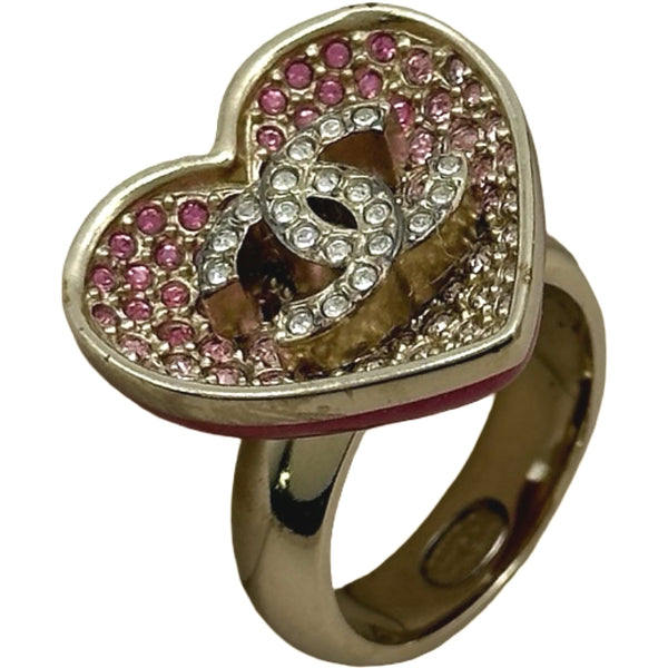 CHANEL ジャンク品 アクセサリーセット ココマーク等 パーツ取 シャネル CHANEL ココマークハートリング ピンク/ゴールド GP/ライン