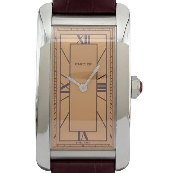 カルティエ Cartier タンク アメリカン LM WGTA0297 サーモン プラチナ