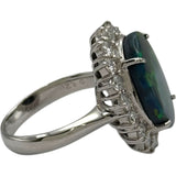 ブラックオパールリング プラチナ Pt900 ブラックオパール ジュエリー