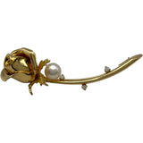 ミキモト MIKIMOTO バラモチーフブローチ ゴールド K18 ジュエリー