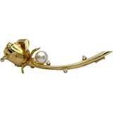ミキモト MIKIMOTO バラモチーフブローチ ゴールド K18 ジュエリー