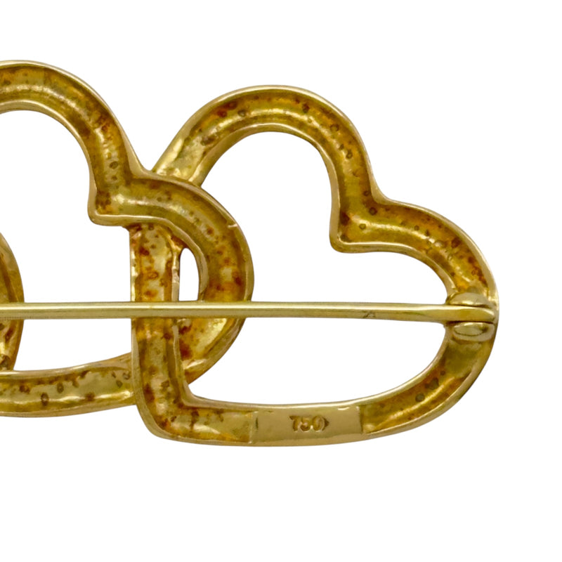 Tiffany& Co. トリプルハートブローチ ゴールド ティファニー TIFFANY＆CO トリプルハートブローチ ゴールド 750