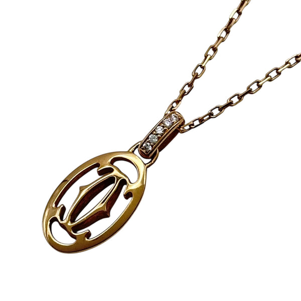 カルティエ Cartier ドゥーブルCダイヤネックレス ピンクゴールド
