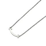 ティファニー TIFFANY＆CO Tスマイルネックレスミニ ホワイトゴールド Au750/ブルートパーズ ジュエリー