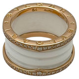 ブルガリ BVLGARI ビーゼロワンリング 4バンド ピンクゴールド 750/ダイヤモンド/セラミック ジュエリー