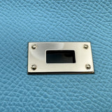 エルメス HERMES ケリーロングウォレット C刻印 セレスト シルバー金具 エプソン レディース 長財布