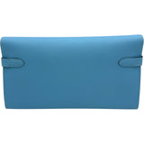 エルメス HERMES ケリーロングウォレット C刻印 セレスト シルバー金具 エプソン レディース 長財布