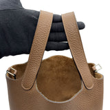 エルメス HERMES ピコタンロックPM エクラ Z刻 アルザン/ビスキュイ/シルバー金具 トリヨン レディース ハンドバッグ