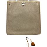 エルメス HERMES エールバッグMM □B刻 キャメル シルバー金具 トワル レディース ショルダーバッグ