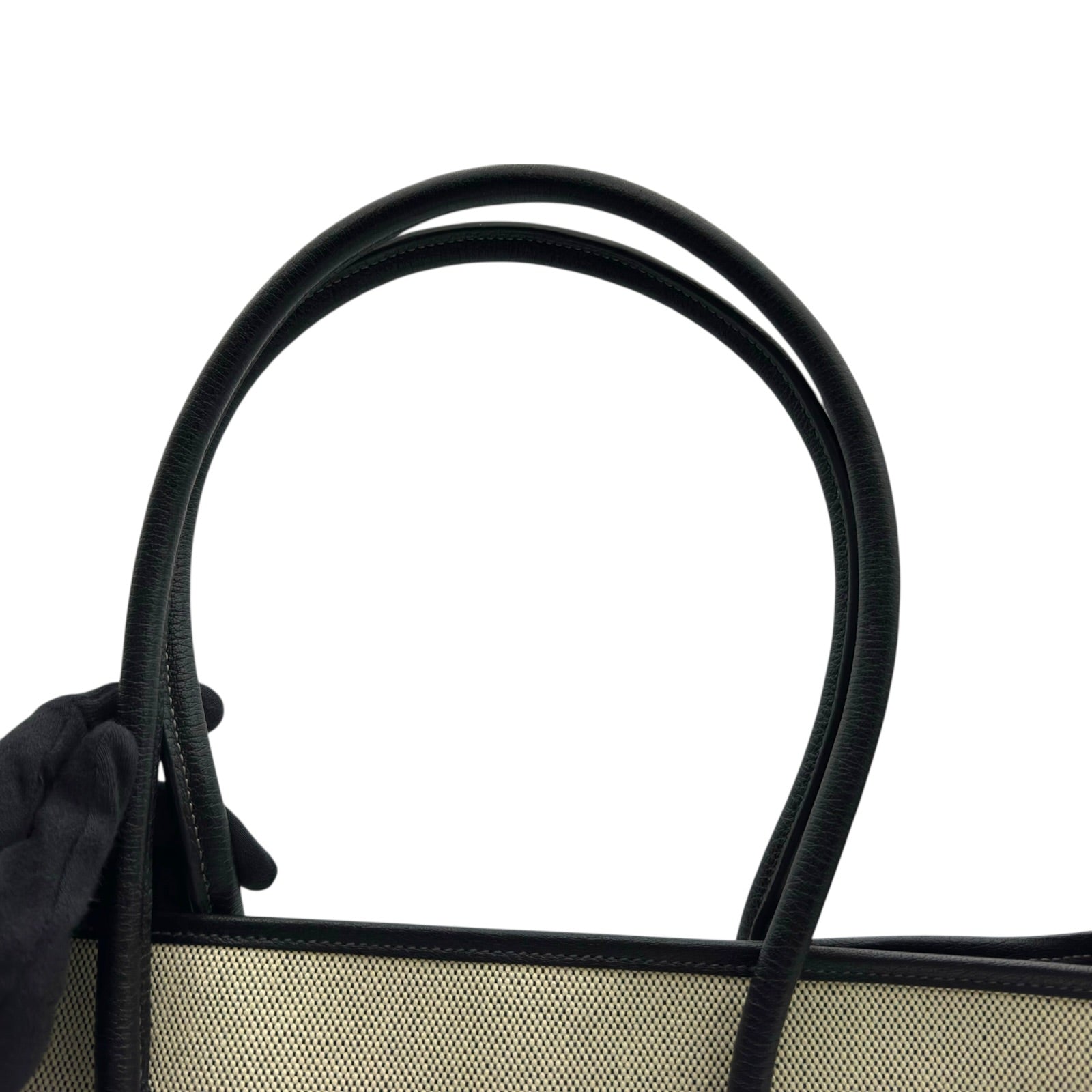 エルメス　ガーデンジップMM エルメス HERMES ガーデンジップMM □A刻 ブラック/アイボリー