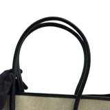 エルメス HERMES ガーデンジップMM □A刻 ブラック/アイボリー シルバー金具 トワル レディース トートバッグ