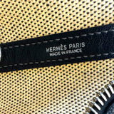 エルメス HERMES ガーデンジップMM □A刻 ブラック/アイボリー シルバー金具 トワル レディース トートバッグ