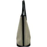 エルメス HERMES ガーデンジップMM □A刻 ブラック/アイボリー シルバー金具 トワル レディース トートバッグ