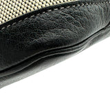 エルメス HERMES ガーデンジップMM □A刻 ブラック/アイボリー シルバー金具 トワル レディース トートバッグ