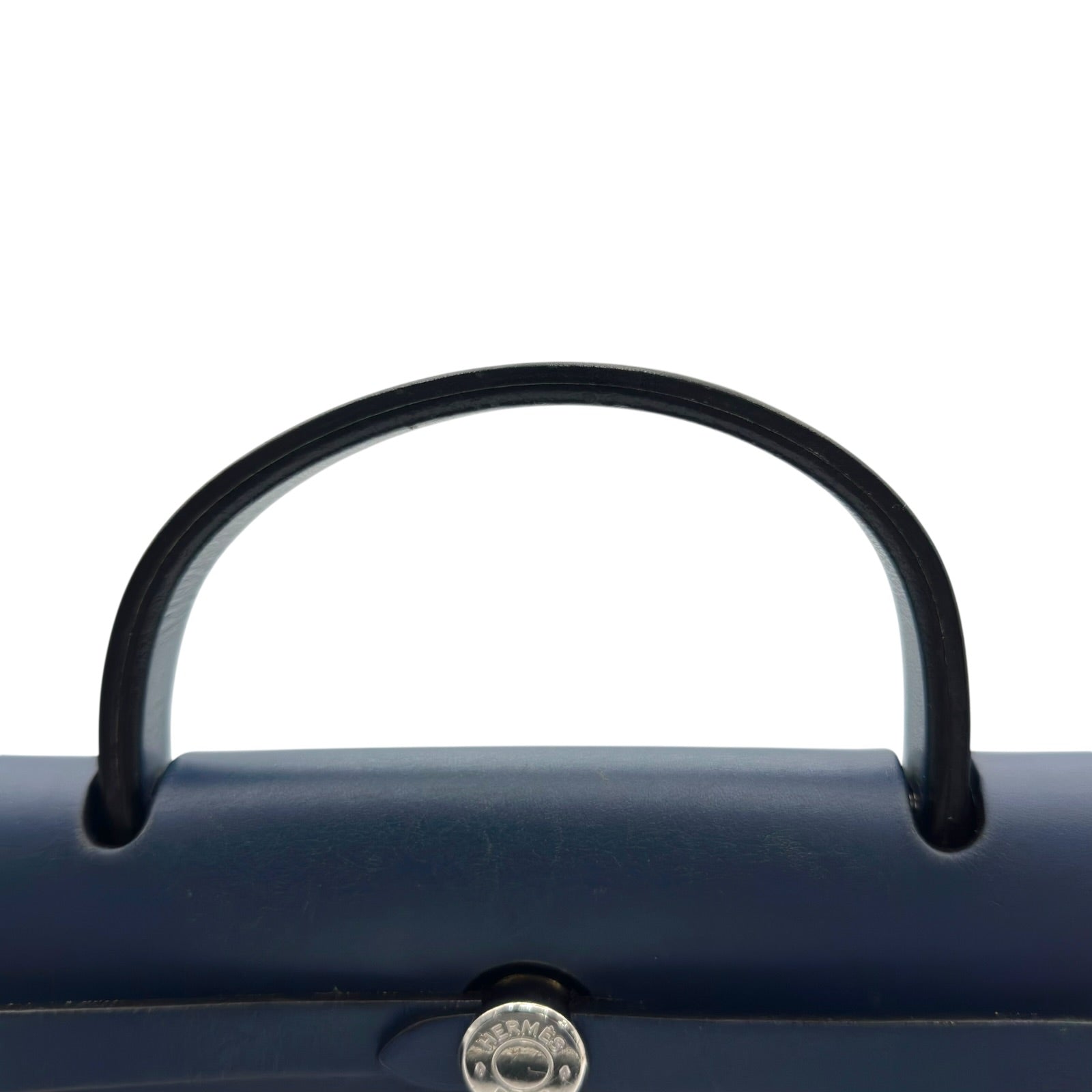 エルメス HERMES エールバッグPM □G刻 ネイビー シルバー金具 トワル