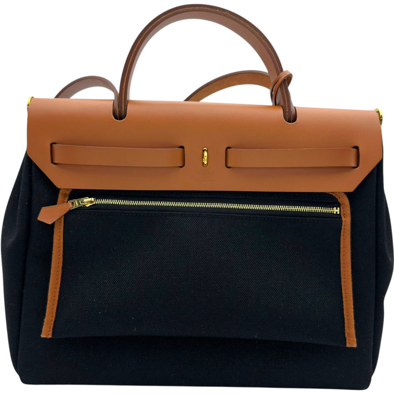 エルメス HERMES エールバッグジップPM W刻 ブラック ゴールド金具