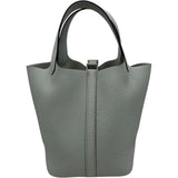 エルメス HERMES ピコタンロックPM K刻 ブルーグラシエ シルバー金具 トリヨン レディース ハンドバッグ