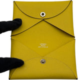 エルメス HERMES カルヴィ U刻 ジョーヌナブル シルバー金具 エプソン レディース カードケース