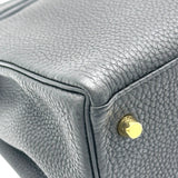 エルメス HERMES ケリー28 内縫い A刻 ブラック ゴールド金具 トゴ レディース ハンドバッグ