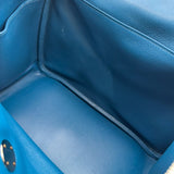 エルメス HERMES リンディ30 □R刻 ブルーイズミール シルバー金具 エバーカラー レディース ハンドバッグ