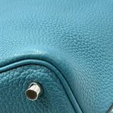 エルメス HERMES ピコタンロックPM □Q刻 ブルージーン シルバー金具 トリヨン レディース ハンドバッグ
