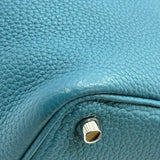 エルメス HERMES ピコタンロックPM □Q刻 ブルージーン シルバー金具 トリヨン レディース ハンドバッグ