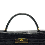 エルメス HERMES ケリー32 外縫い 〇W刻 ブラック ゴールド金具 ポロサスリセ レディース ハンドバッグ