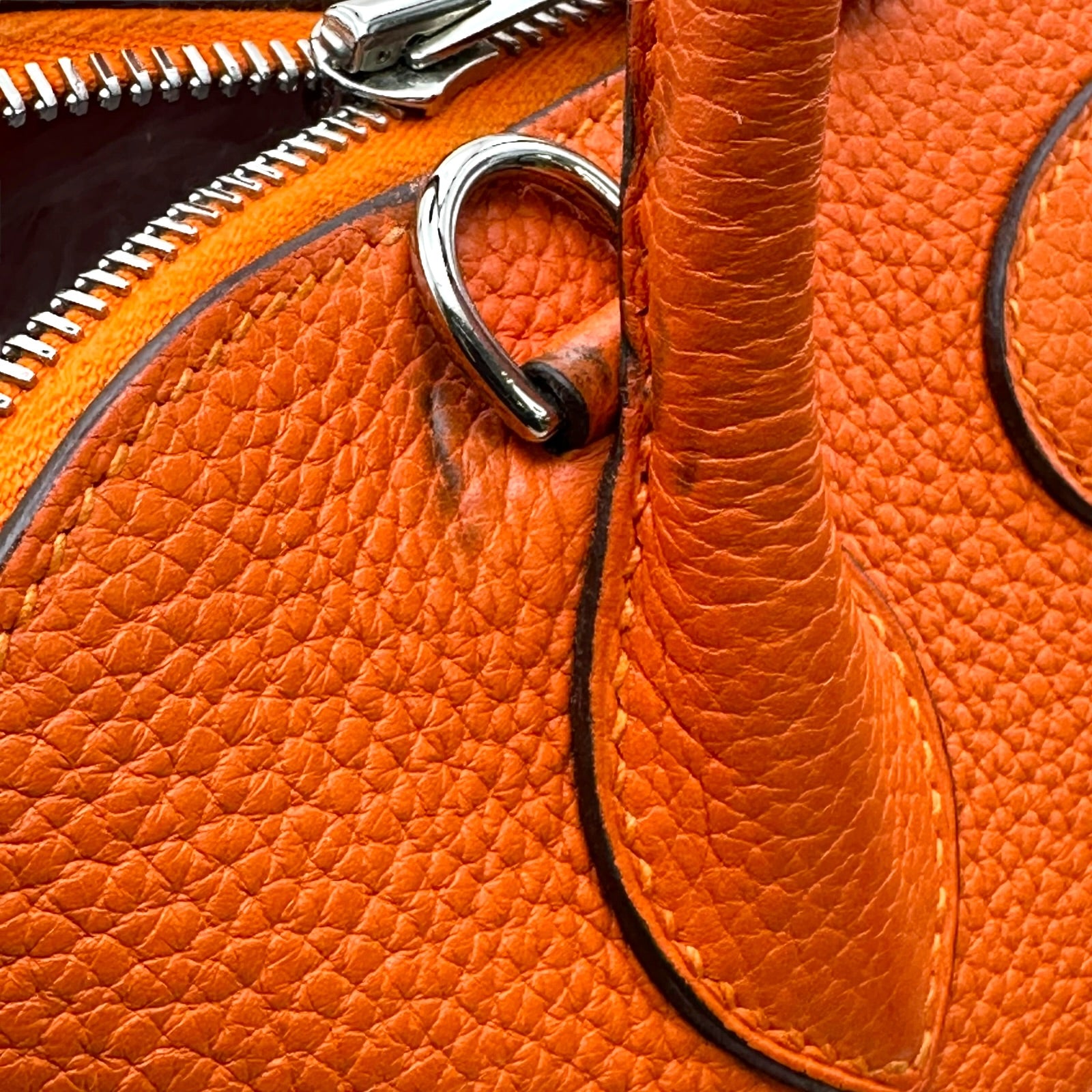 エルメス HERMES ボリード31 □R刻 オレンジ シルバー金具 トリヨン