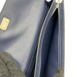 エルメス HERMES ケリーポケットロング W刻 ブルーサフィール シルバー金具/ゴールド金具 シェーブル レディース 長財布