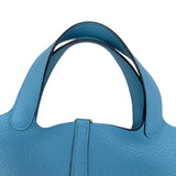 エルメス HERMES ピコタンロック PM C刻 ブルーアズール ゴールド金具 トリヨン レディース トートバッグ