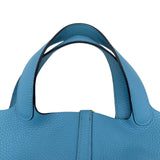 エルメス HERMES ピコタンロック PM C刻 ブルーアズール ゴールド金具 トリヨン レディース トートバッグ