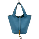 エルメス HERMES ピコタンロック PM C刻 ブルーアズール ゴールド金具 トリヨン レディース トートバッグ