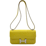 エルメス HERMES コンスタンス エラン W刻 リモンチェッロ/シルバー金具 オーストリッチ レディース ショルダーバッグ