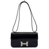 エルメス HERMES コンスタンス エラン K刻 ブラック/シルバー金具 ボックスカーフ レディース ショルダーバッグ