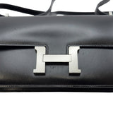 エルメス HERMES コンスタンス エラン K刻 ブラック/シルバー金具 ボックスカーフ レディース ショルダーバッグ