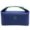 エルメス HERMES ブリッドアブラックGM ブルー シルバー金具 トワル レディース ハンドバッグ
