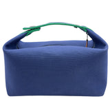 エルメス HERMES ブリッドアブラックGM ブルー シルバー金具 トワル レディース ハンドバッグ
